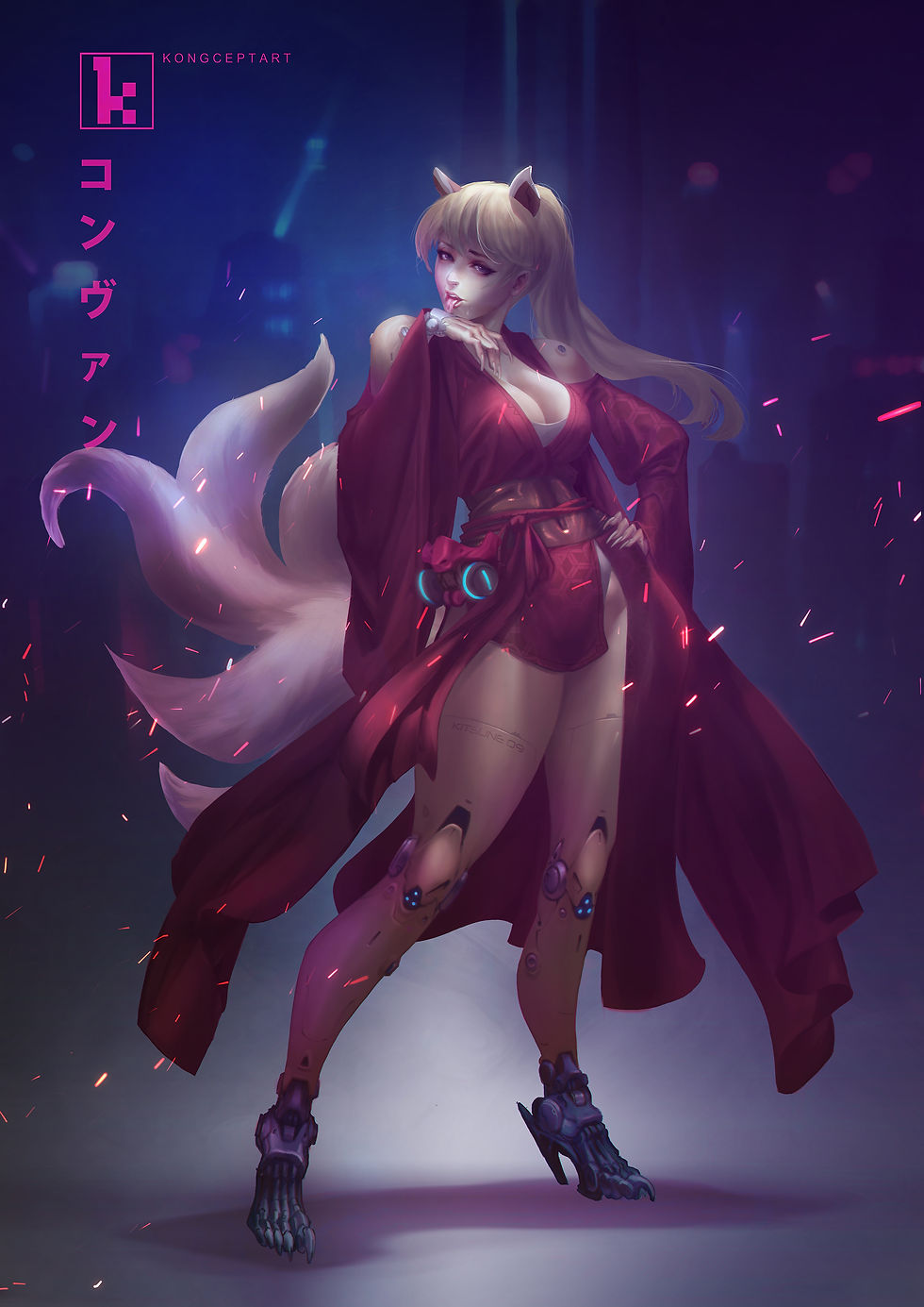 Cyberpunk 9 tail fox