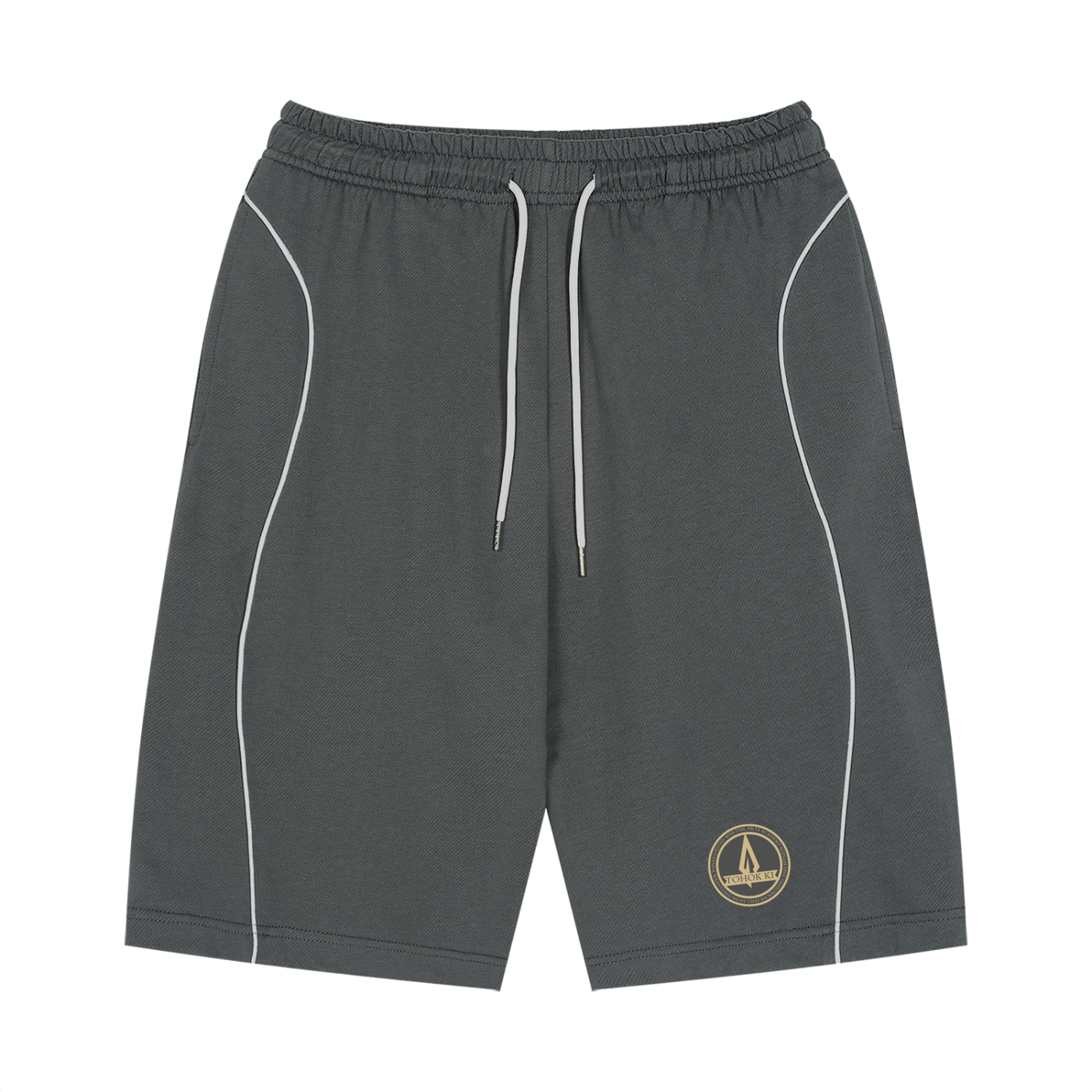 Unisex Piping Drawstring Shorts