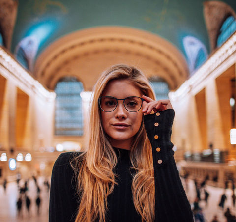 Woman wearing NW77th eyeglasses