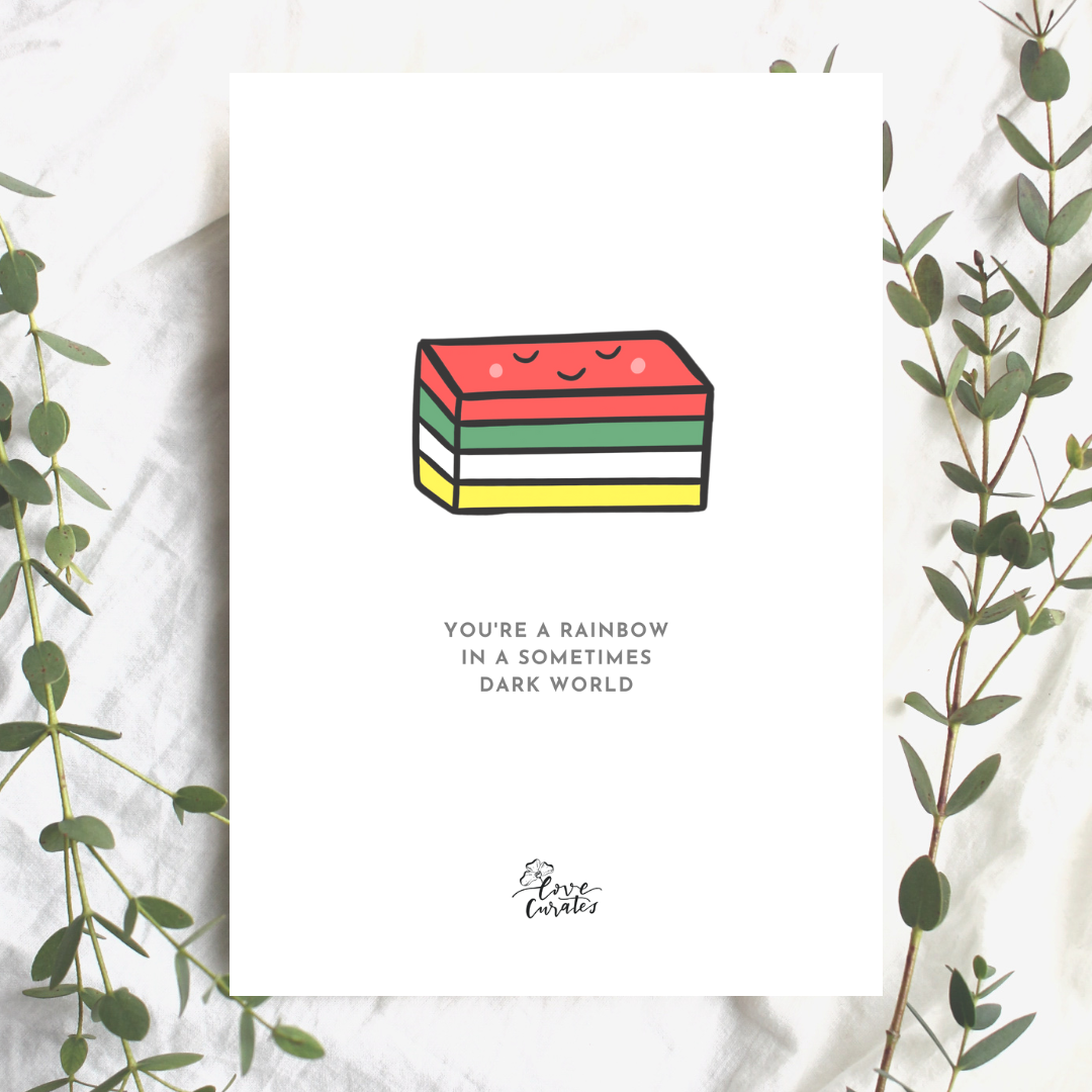 SG Makan World Postcard (九层糕 Kueh Lapis Sagu)