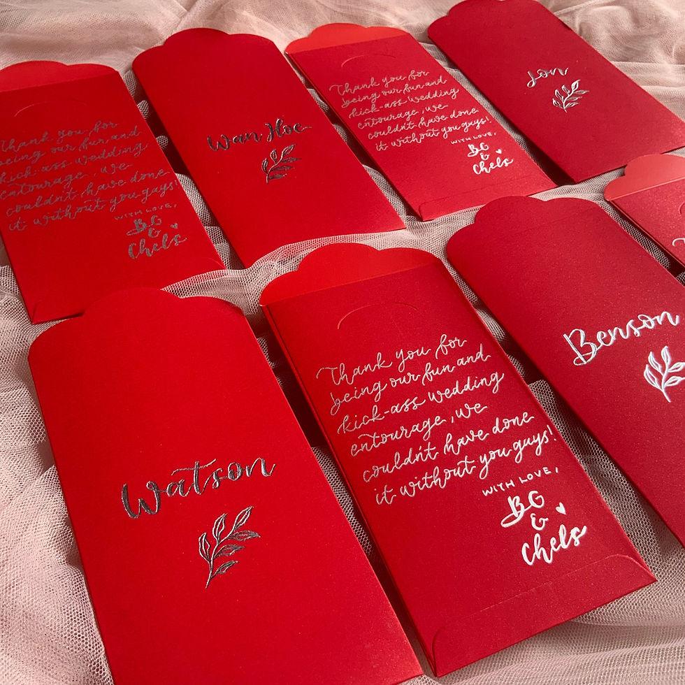 Thumbnail: Custom Wedding And Birthday Angbao Red Packets (Sparkly Red)