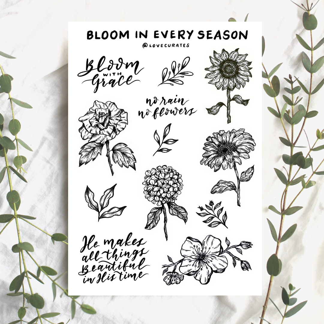 Bloom In Every Season Vinyl Sticker Sheet (Design 2)