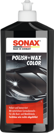 SONAX Polish & Wax Color – barevná leštěnka s voskem černá 500 ml