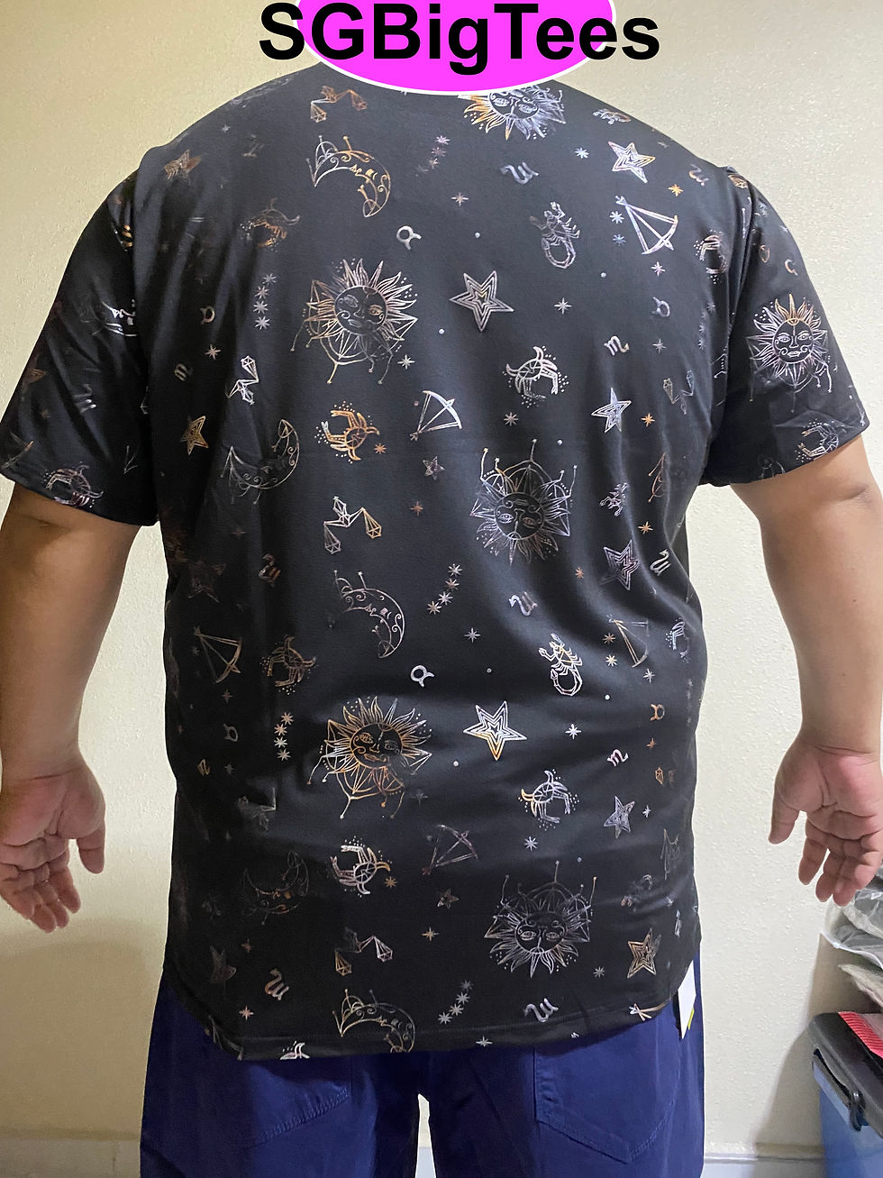 Thumbnail: Black Celestial Graffiti Oversize Dri-Fit T-Shirt (MT-016)
