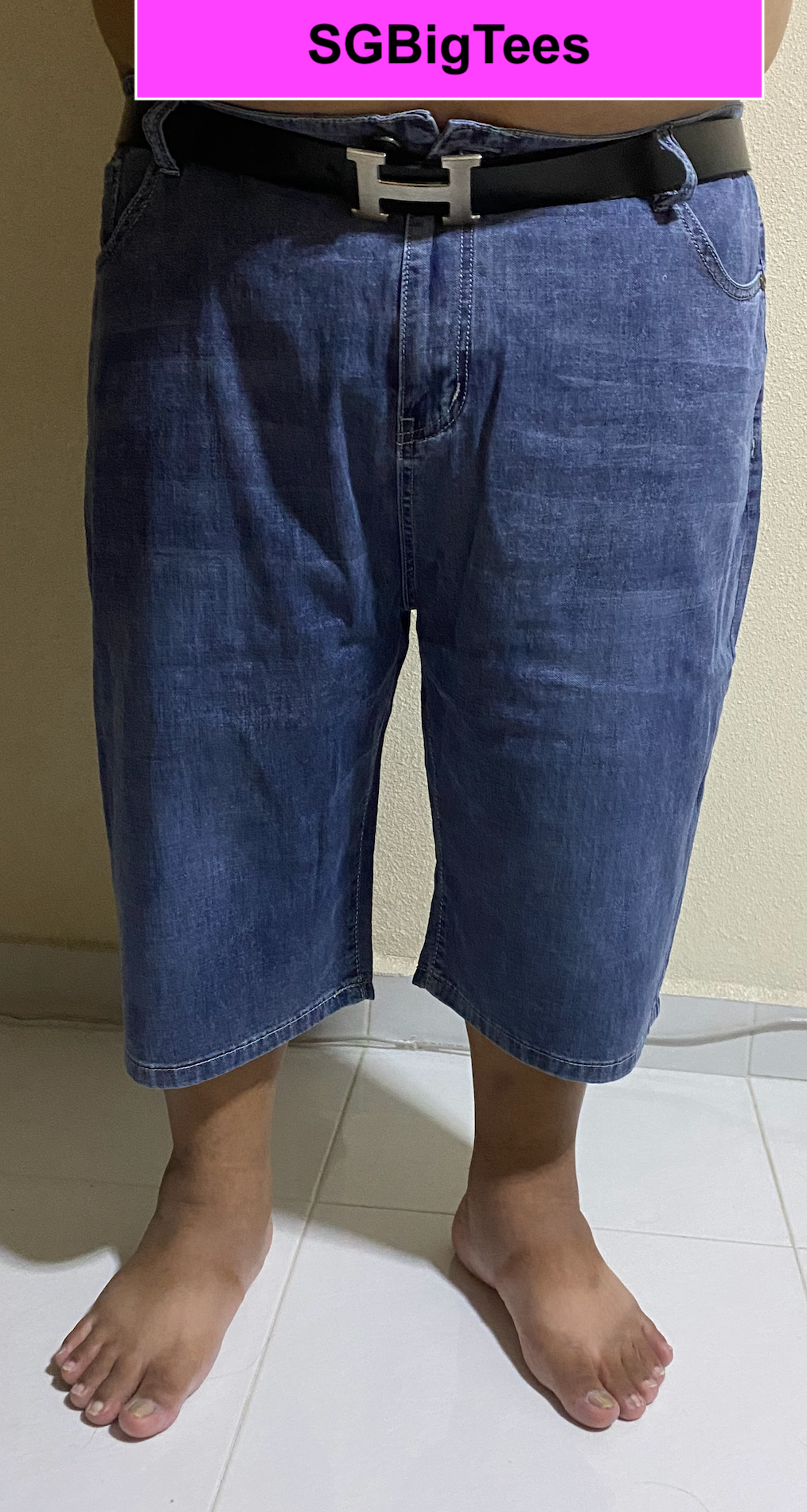 Blue Plus size Jeans Bermudas MJ-002 (slightly stretchable material