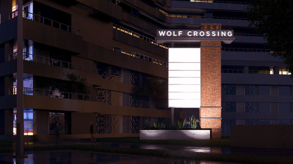 3D rendering of custom illuminated architectural sign