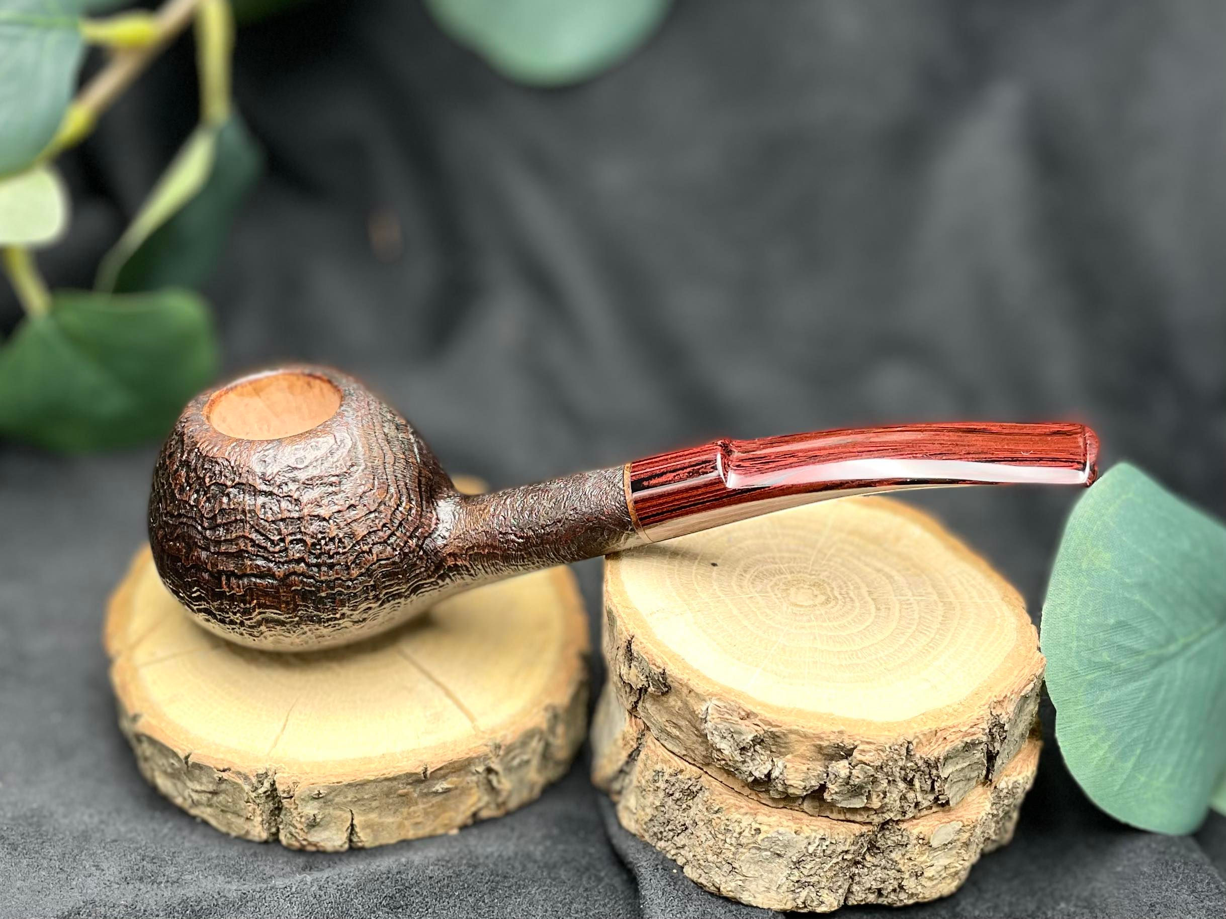 Pipe Tomato half bent sandblasted