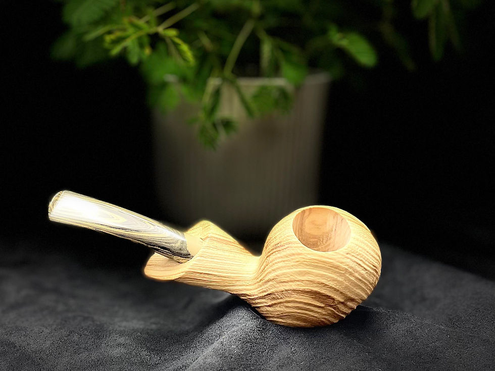 Thumbnail: Pipe Olivenwood sandblasted "Cartoon Wahle"