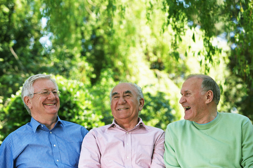 Laughing Elderly Friends