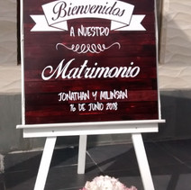 Panel de bienvenida para matrimonio