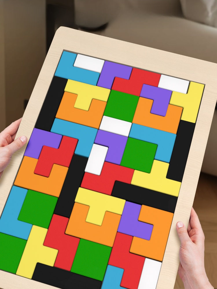 Thumbnail: Colorful Wooden Puzzle Toys Tangram Montessori Materials Children's Puzzle Toys 