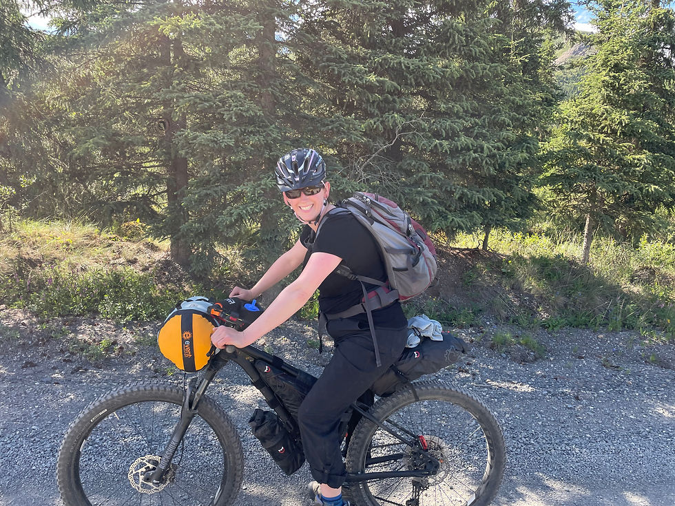 Nate's wife, Cheryl. This was her first bikepacking trip.