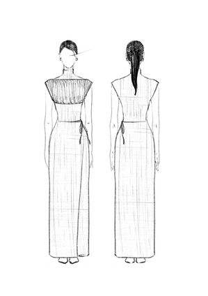 ROBE ZEPHYR
Robe ZEPHYR - Taille 34/36 - lin 100% mousseline de soie 100%.
Robe longue portefeuille en lin couleur gris clair avec empiècement en mousseline de soie drapée de la même teinte.
Coupe : Portefeuille, longue, fluide. Buste ajusté donnant un effet corseté.
Fermeture : Trois lanières a nouer, zip séparable côté droit, agrafes à l'arrière du col montant.