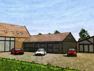 Swimmig pool extension approved at an existing barn conversion in the open countryside.