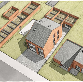 Aerial view of development plot on Haddon Street in Derby.