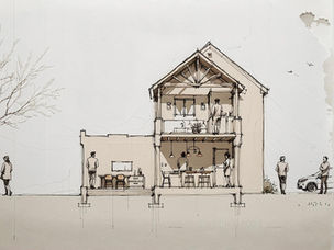 Section through the approved extension.
