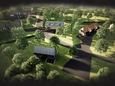 Aerial view of new French Holiday Home Deevlopment in the Kermones area fo Brittany