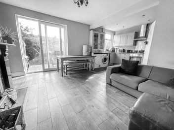 Internal view of 62 Harefield Road showing where the new extension will be sited.