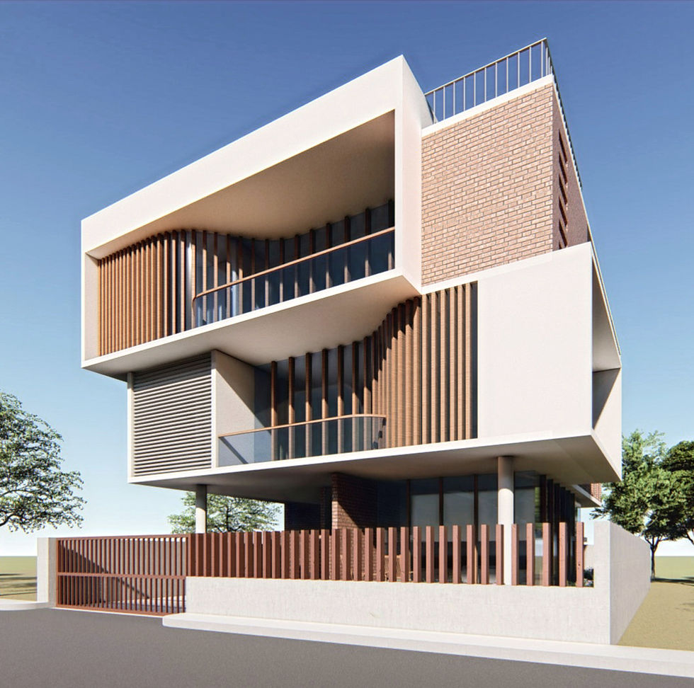 View from main road showing facade detail