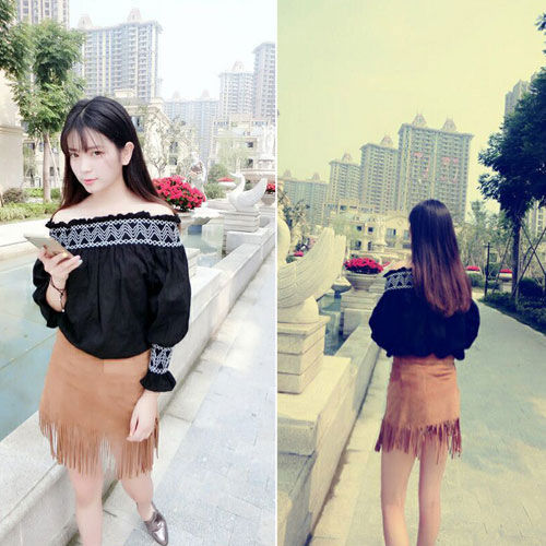 Black Strapless Sleeved Korean Blouse - 30144BK
