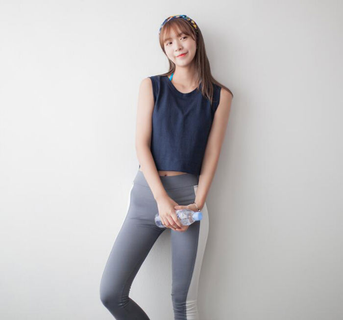 Navy Blue Sleeveless Transparent Back Tank Top - 30009BU