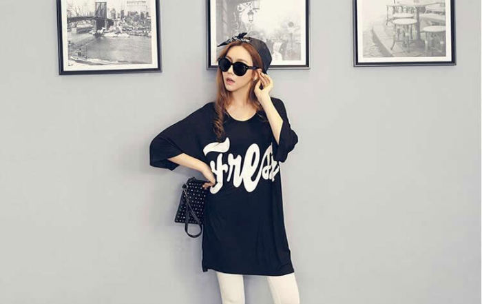 Black Fresh Half Sleeved Loose T-Shirt - 28751BK