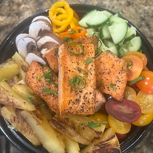 Grilled Pineapple Salmon Salad w/ Pineapple Vinaigrette - Meal