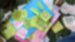 photograph of post it notes to be condensed into key points in live illustration