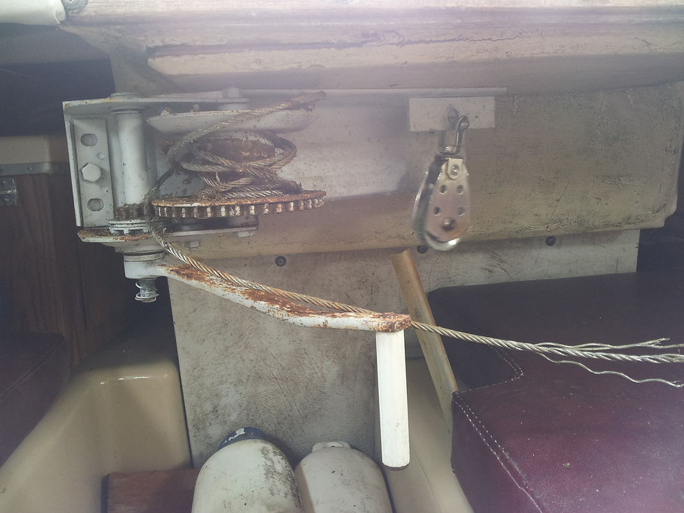 Broken keel cable on 1977 Chrysler 22 sailboat