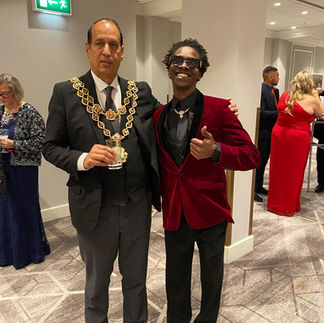 Young 21UP Movement participant with a special guest at the MBCC Awards