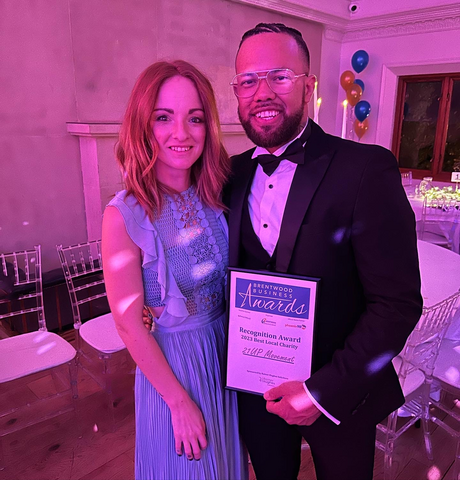 The 21UP Movement's Founder, Perry Blake, poses for a photo op at the Brentwood Business Awards 2023.