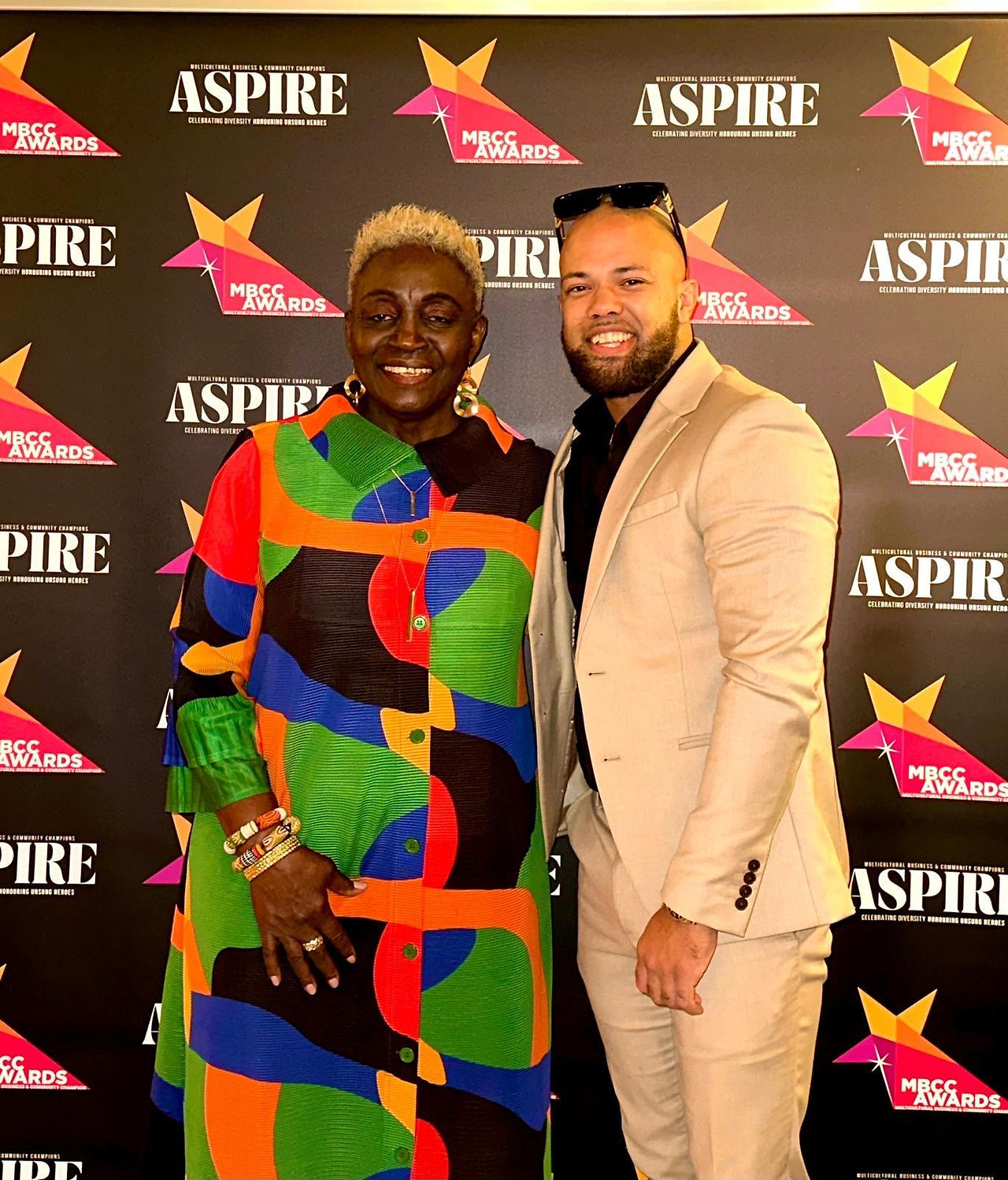 Perry Blake of 21UP Movement proudly standing as a finalist for Role Model of the Year at the MBCC Awards.