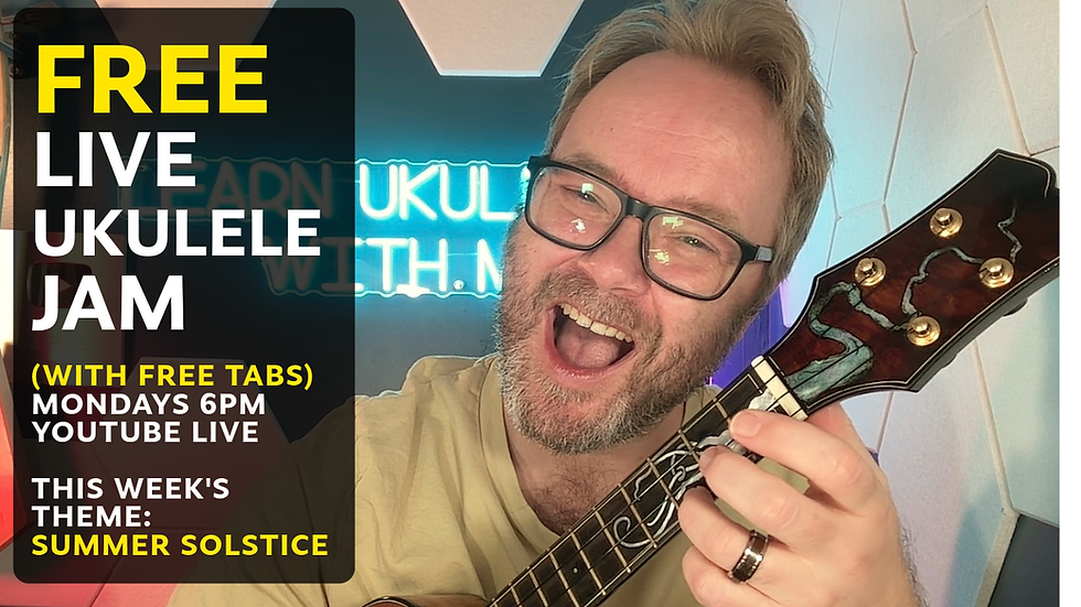 NEXT KANIKAPILA: LIVE UKULELE JAM: Summer Solstice Songs - Here Comes The Sun & Saturday Sun