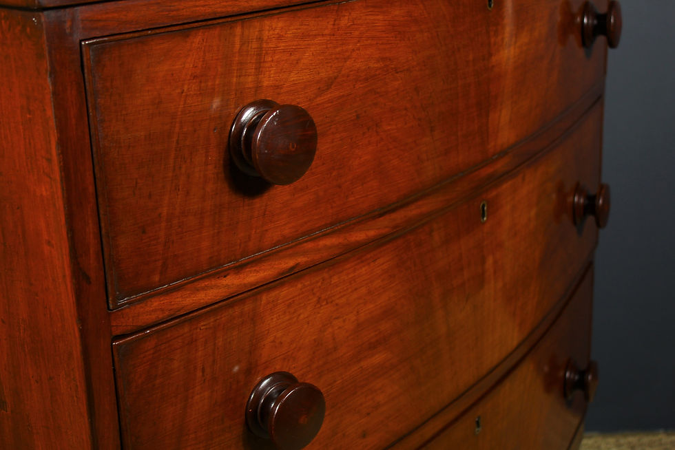 Thumbnail: William IV Mahogany Bow Front Chest of Drawers