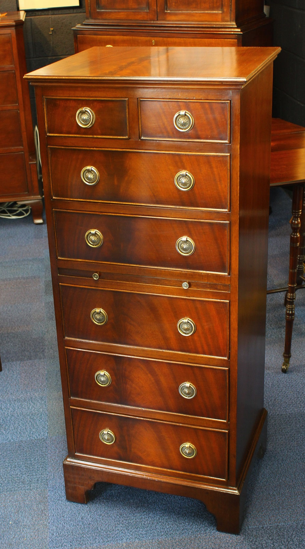 Georgian Style Mahogany Tallboy with Dressing Slide
