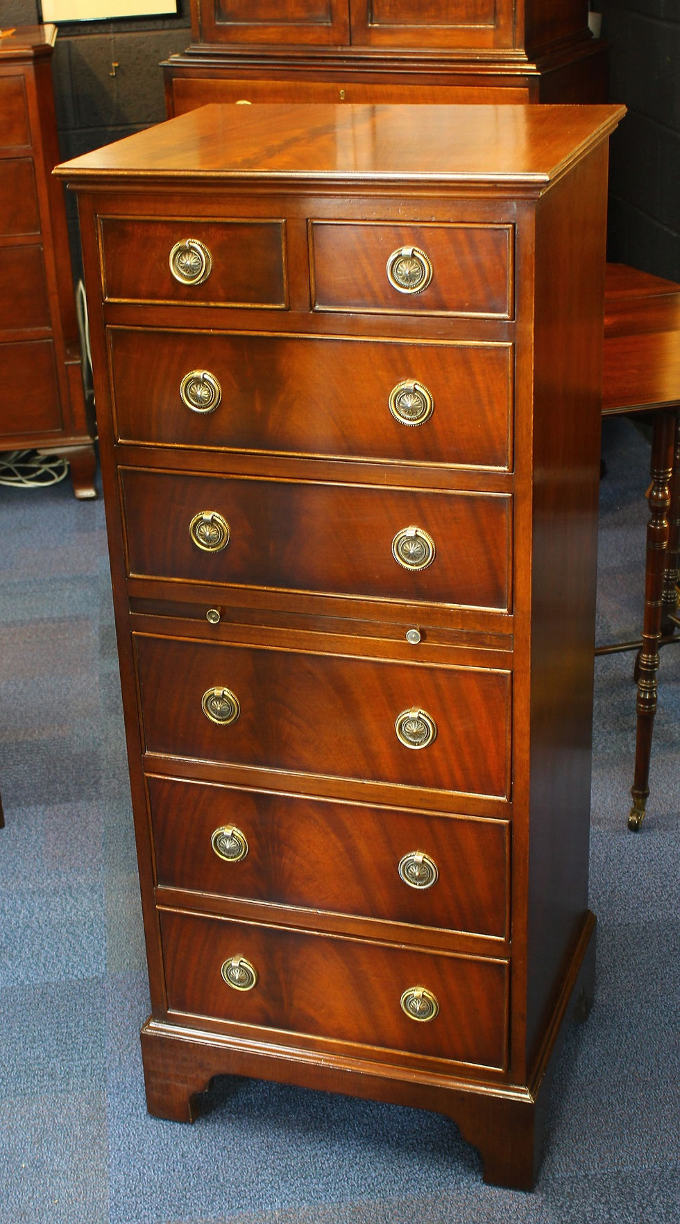 Georgian Style Mahogany Tallboy with Dressing Slide