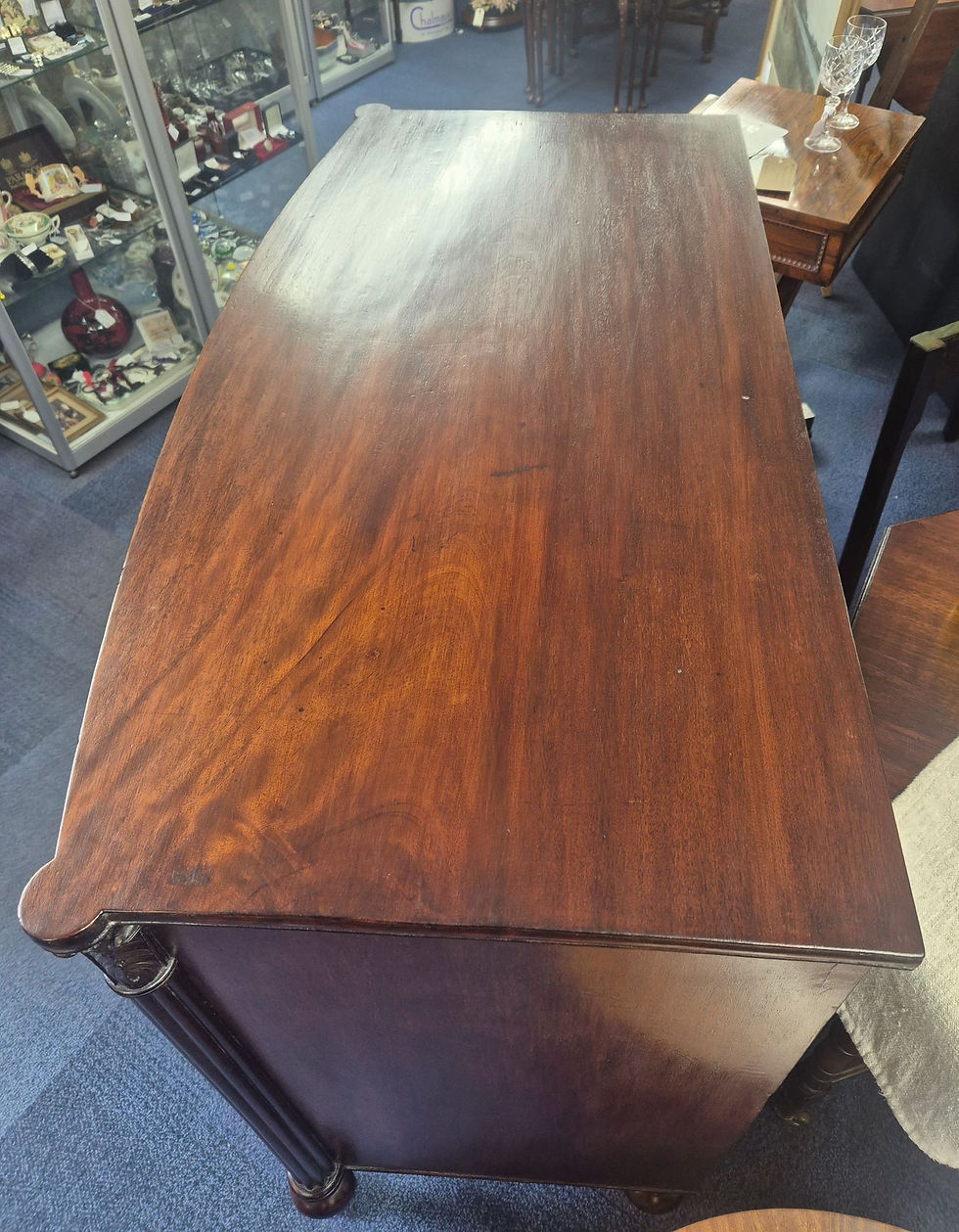 Thumbnail: William IV Mahogany Bow Front Chest of Drawers