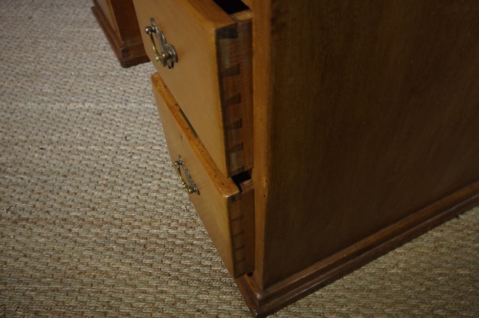 Thumbnail: Antique Satin Walnut Pedestal Desk