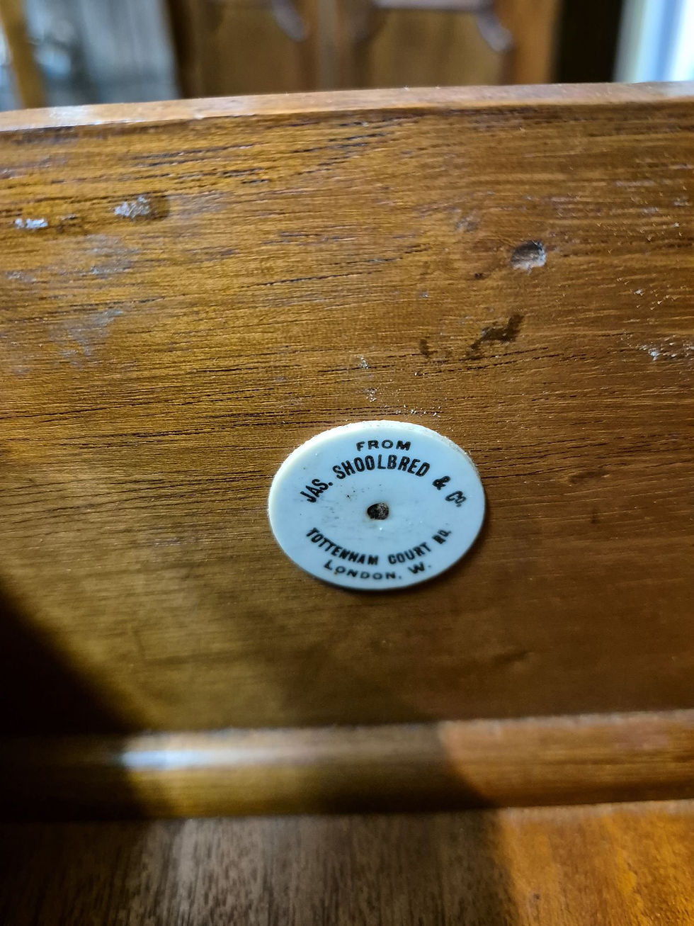 Thumbnail: Mahogany 20thC bureau by JAS. Shoolbred & Co.