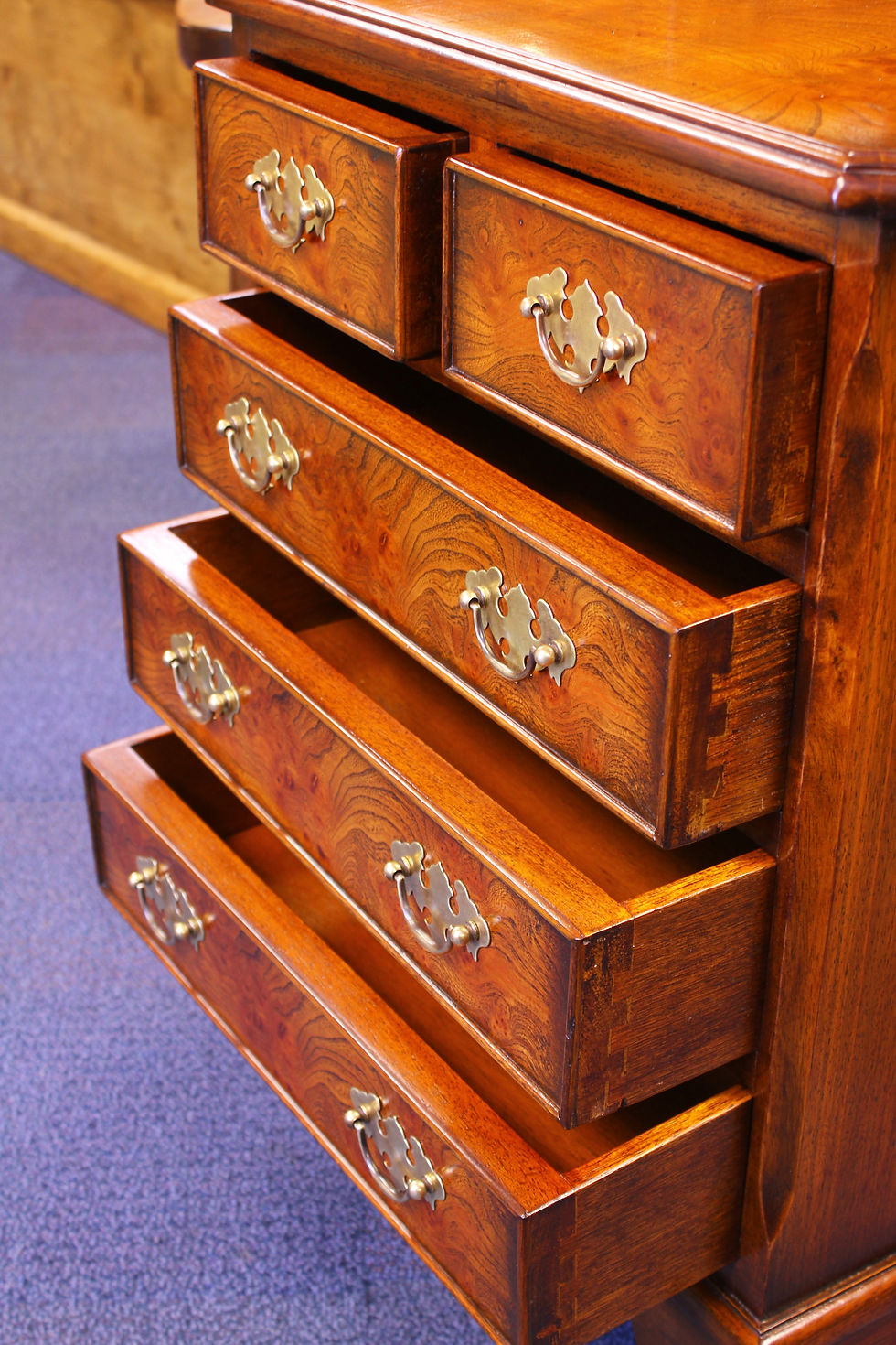 Thumbnail: 20thC Burr Yew Bedside Cabinet