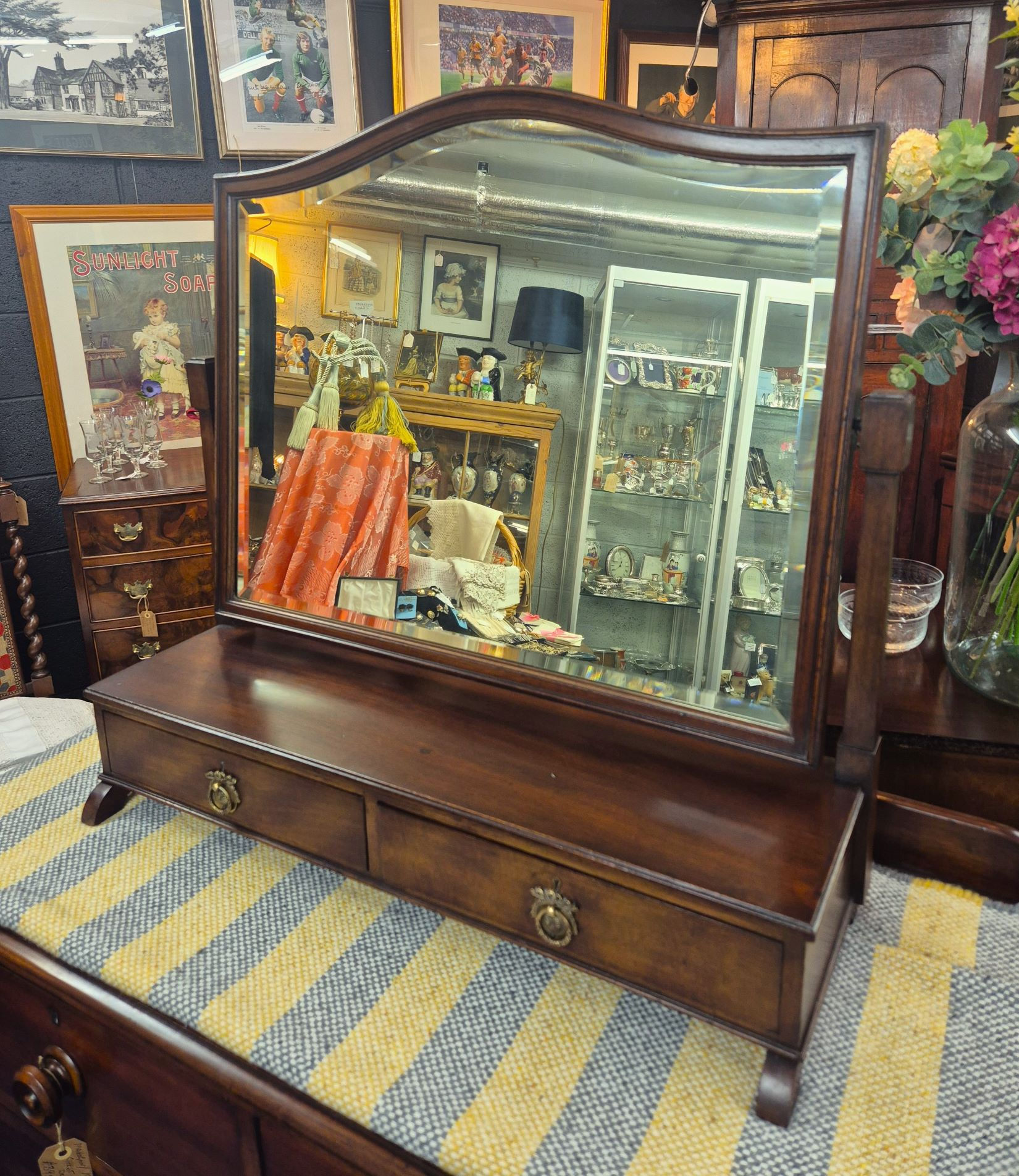 19thC Mahogany Swing Dressing Mirror