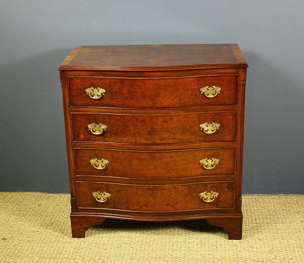 Thumbnail: Burr Walnut Serpentine Front Chest of Drawers