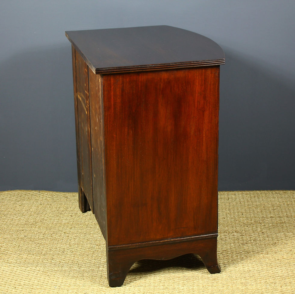 Thumbnail: Compact 20thC Oak Bow Front Chest of Drawers