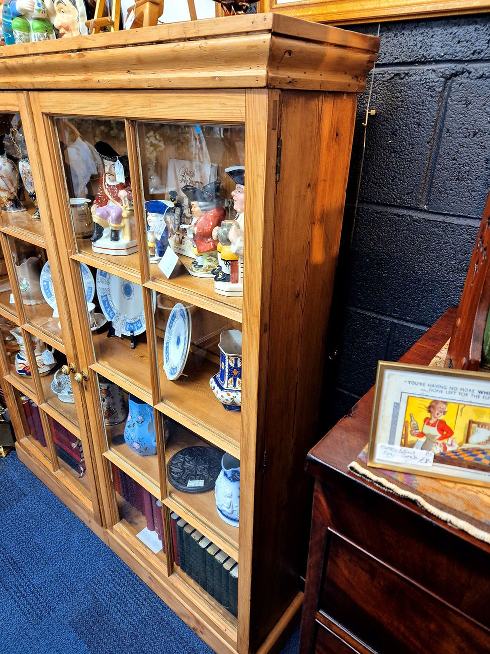 Thumbnail: Large Vintage Pine Display Cabinet