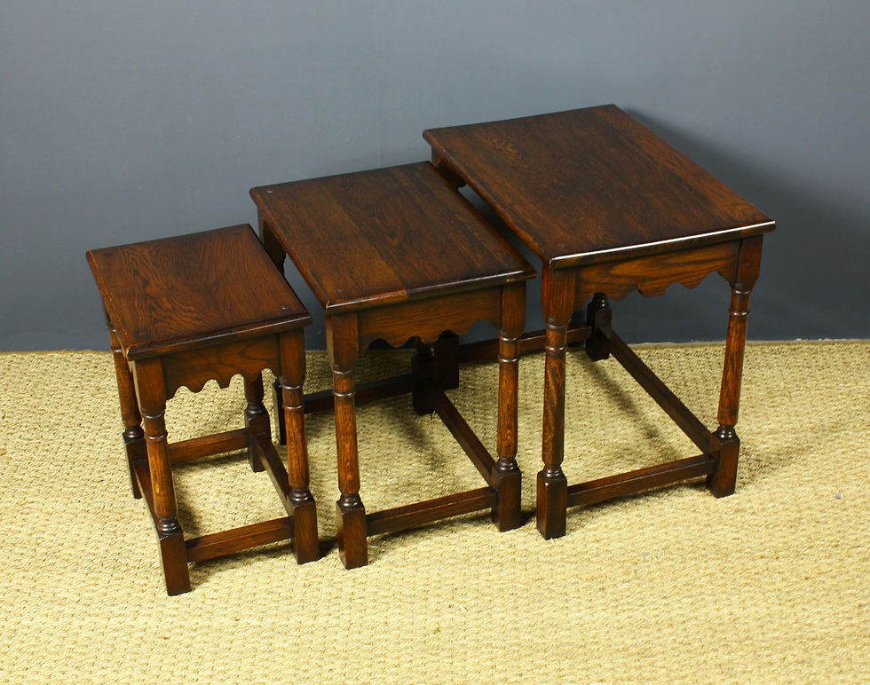 Thumbnail: Superb Quality Oak Nest of Tables