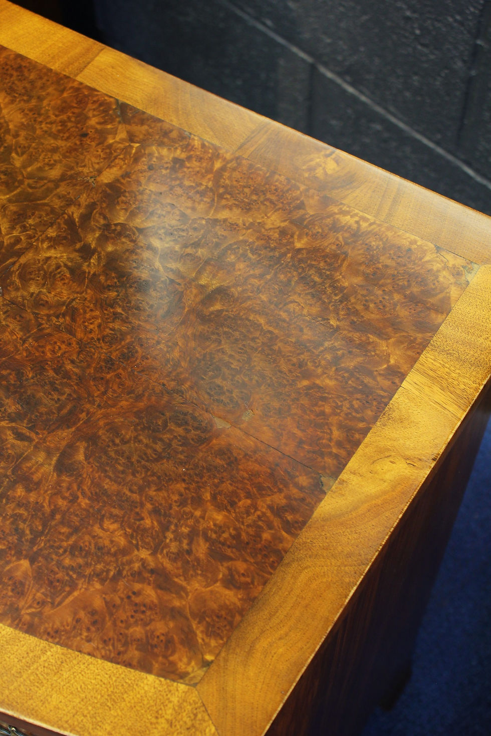 Thumbnail: Burr Walnut Bow Front Chest of Drawers