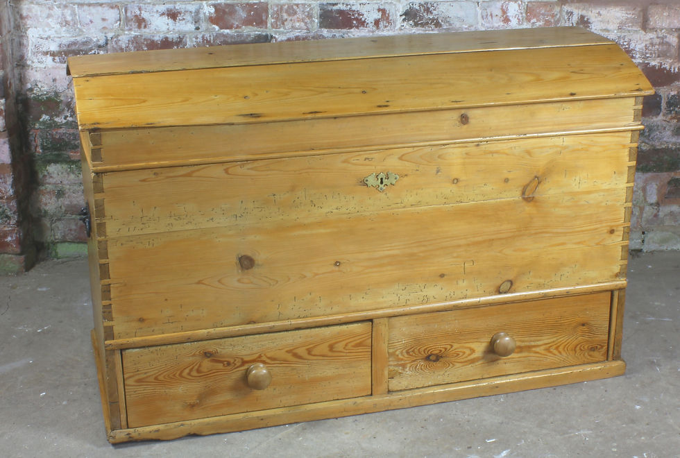 Thumbnail: Large 19thC Pine Domed Top Mule Chest