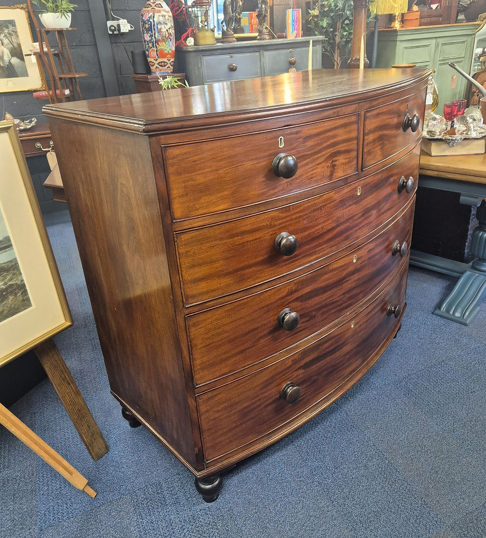 Thumbnail: 19th Century Mahogany Bow Front Chest of Drawers