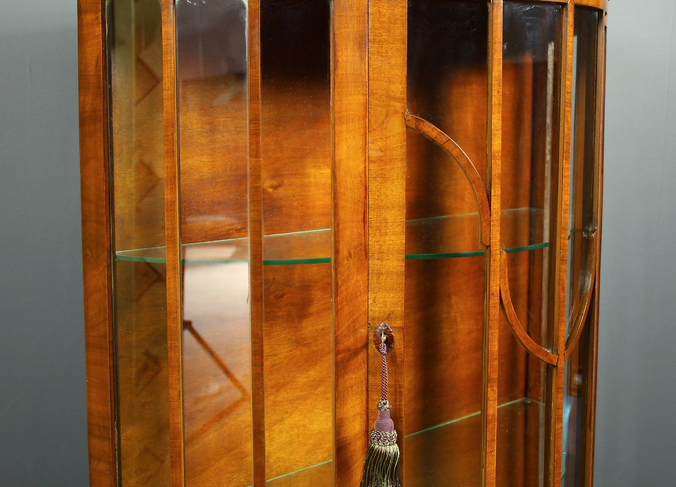 Thumbnail: Stylish Art Deco Walnut Display Cabinet