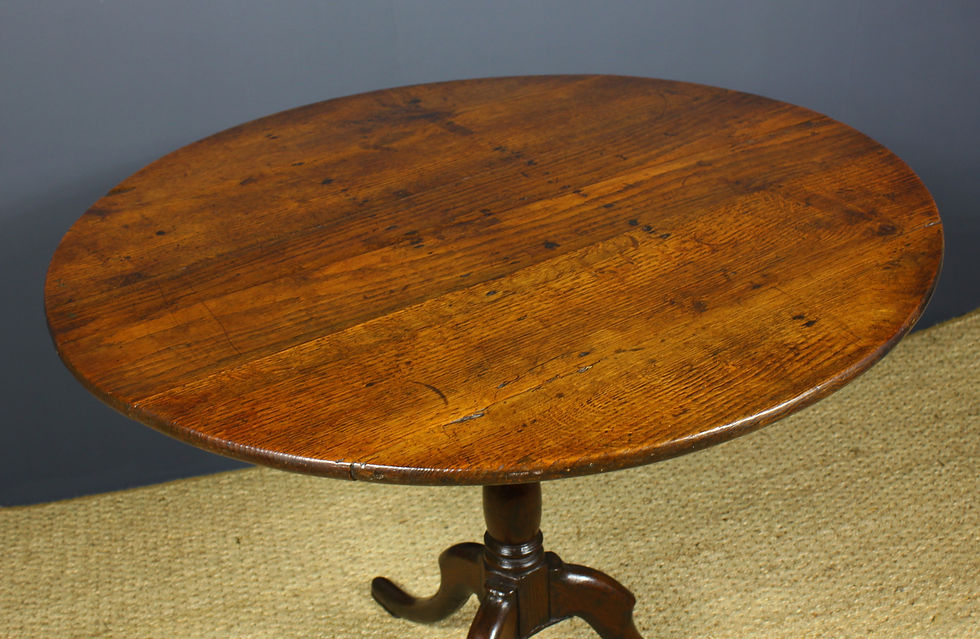 Thumbnail: Georgian Oak Tilt Top Bird Cage Table